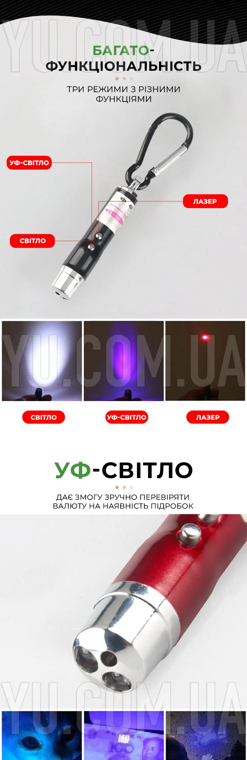 Брелок-лазер/ліхтарик з паракордом із нержавіючої сталі LASER ZK 117-3L Брелок-лазер/ліхтарик з паракордом із нержавіючої сталі LASER ZK 117-3L